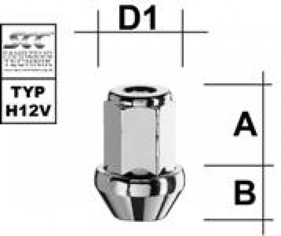 8x Radmuttern M12x1,5 - silber verzinkt - geschlossen - Kegelbund - SW17