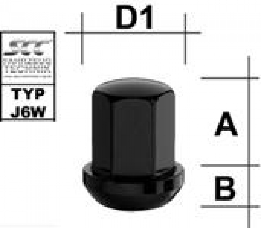 10x Radmuttern M14x1,5 - Aluminium schwarz verzinkt - Kugelbund - SW19