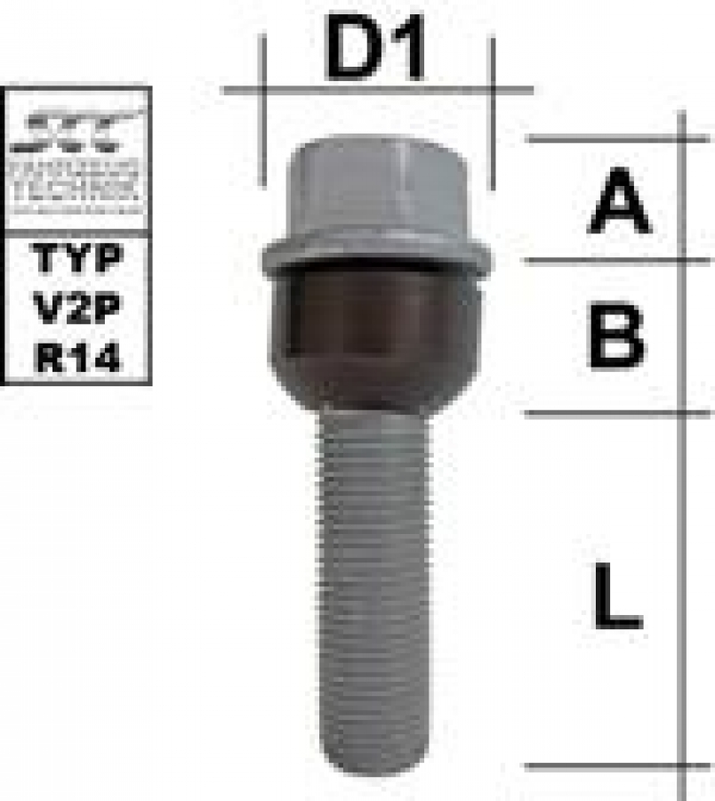 5x Radschrauben M14x1,5 - silber - Kugelbund - SW19 - speziell für Porsche