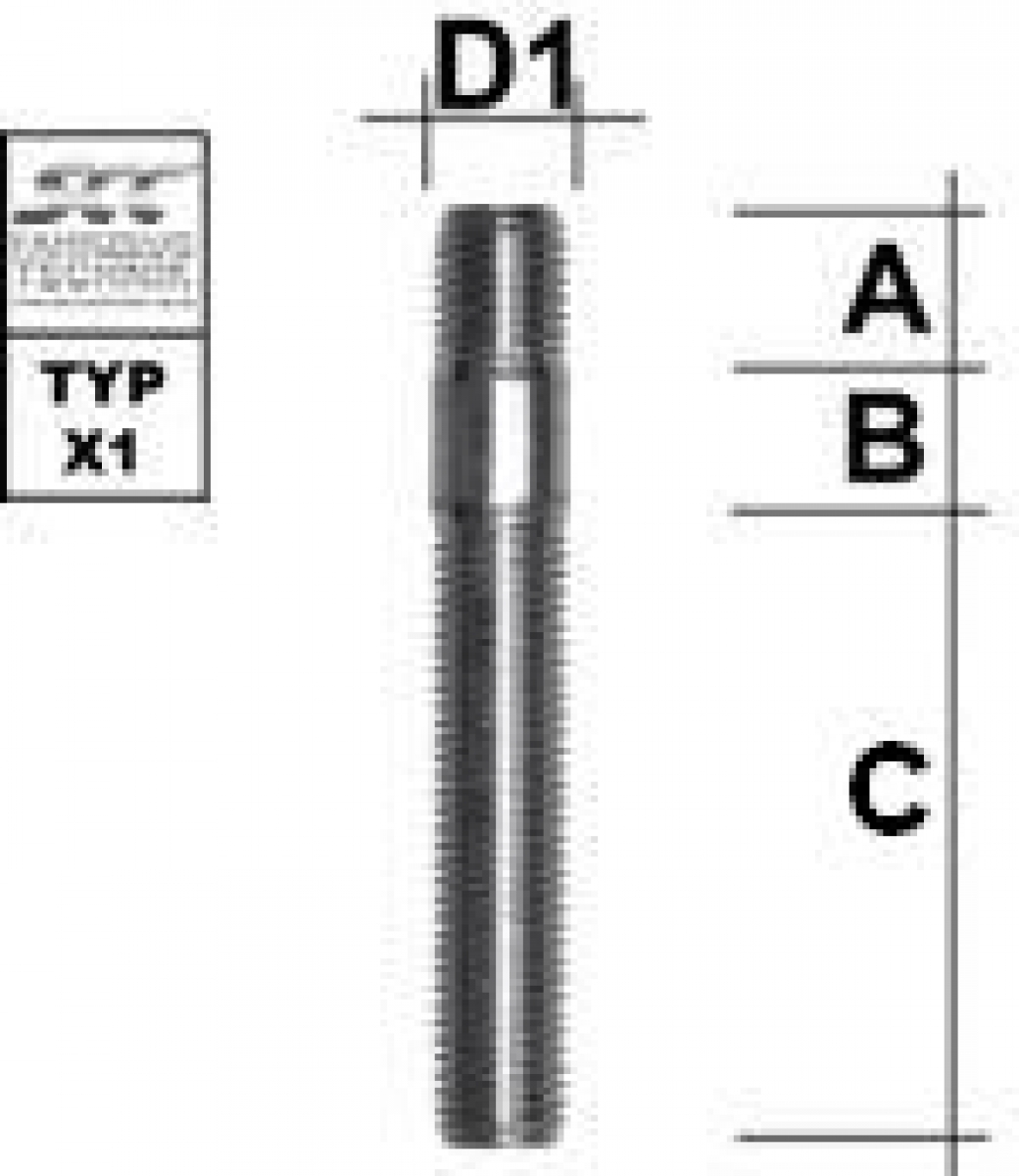 20x Doppelgewindebolzen / Stehbolzen M14x1,5